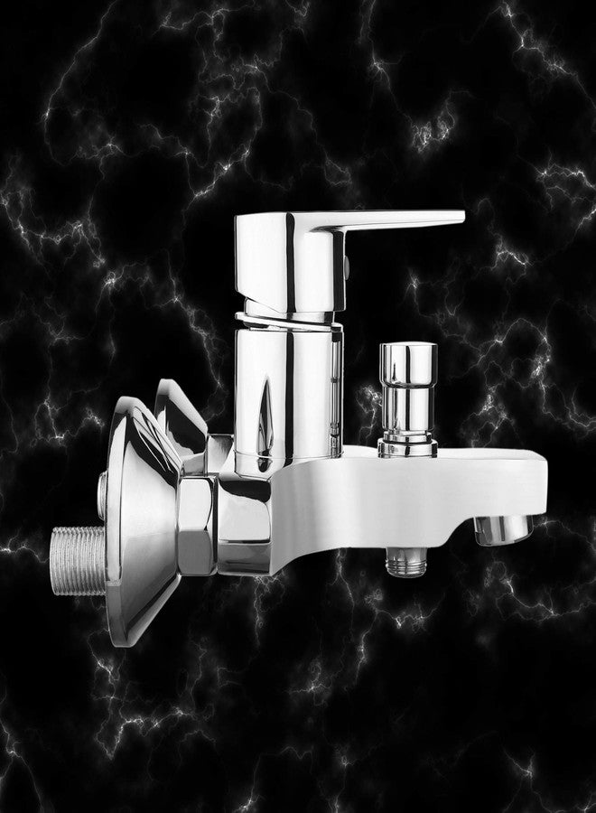 Hindware Amazon F320018CP Brass Single Lever Bath and Hand Shower Wall Mount Mixer Exposed with Chrome Finish for Bathroom with Tip-Ton - Image 3